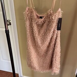 Lulu's Shimmering Tan Mini Dress